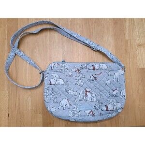 Vera Bradley Beary Merry Polar Bear Crossbody Bag Quilted Purse Arctic Hare